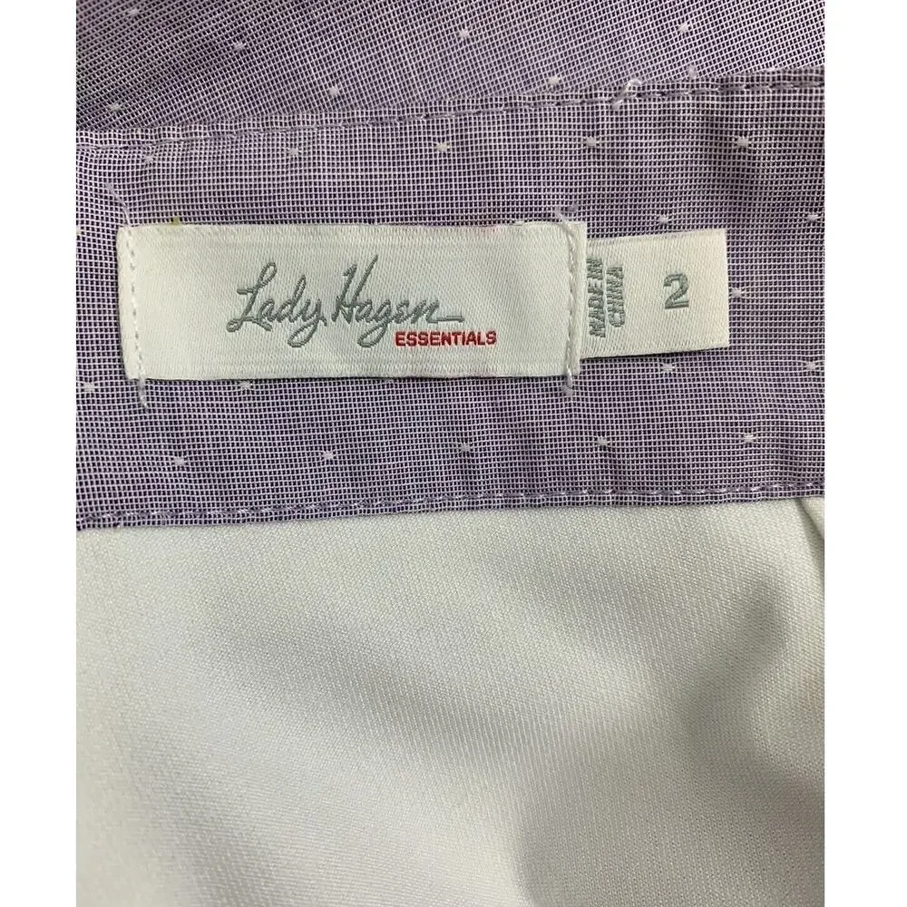 Lady Hagan Golf Skort Womens 2 Light Purple White Polka Dot Tennis Athletic Wear